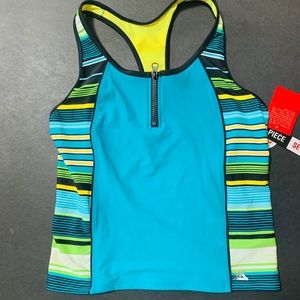 ZeroXposur Striped Tankini Swimsuit Top